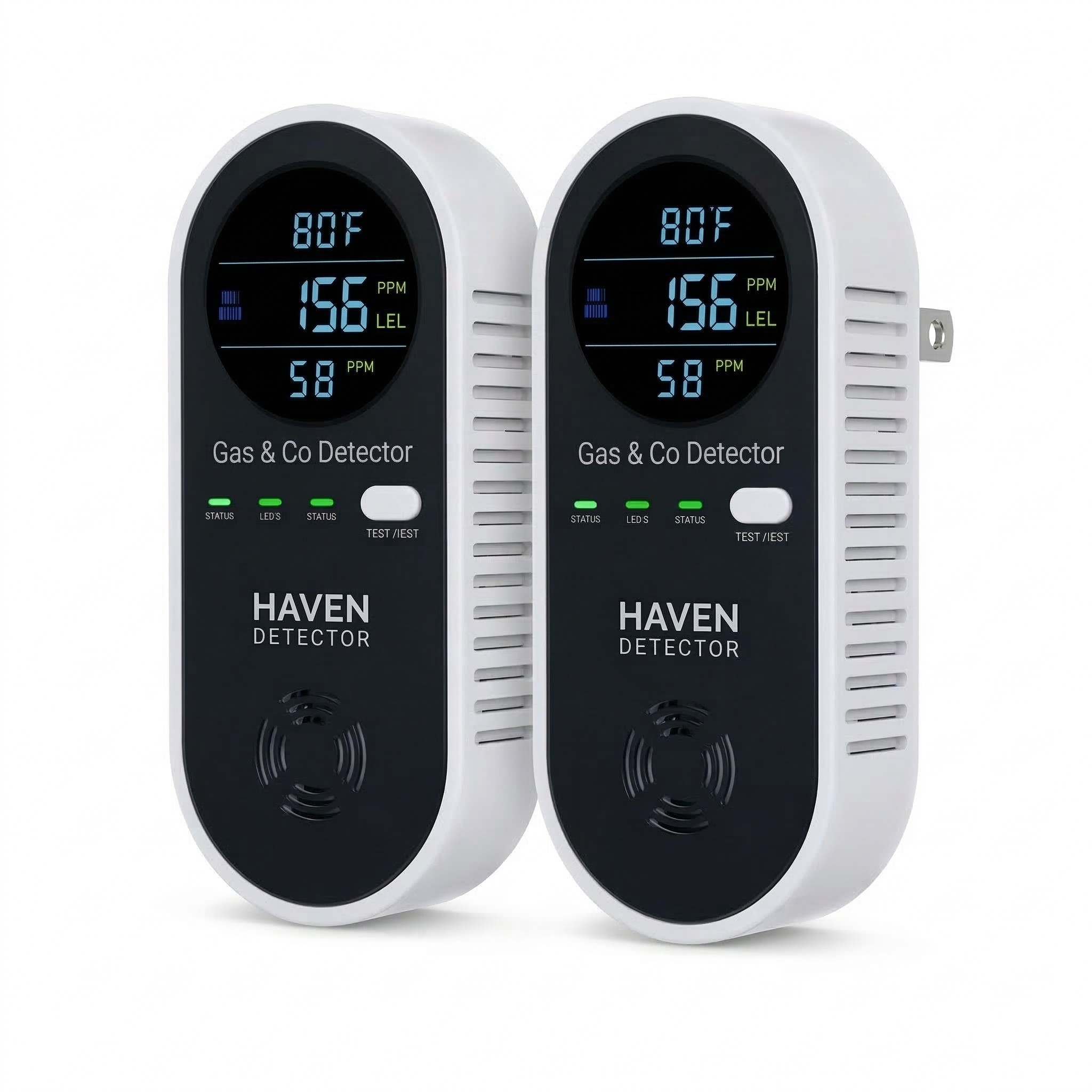 2-Pack Haven CO & Gas Detector